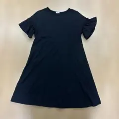 GU フリル袖 ブラック ワンピース 140