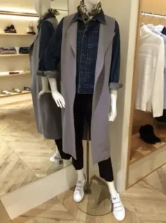 ロングベスト　グレー