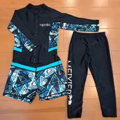 MEIYIER 水着セット 100cm ブラック ラッシュガード 男の子