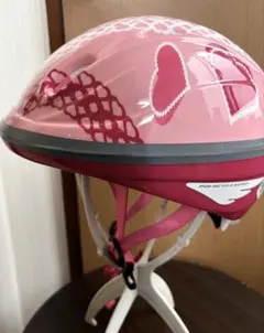 OGK 카부토 사이즈 53-54cm 아동용 자전거 헬멧 핑크 하트 패턴