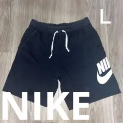NIKE ブラック　ハーフパンツＬ　スウェットメンズ