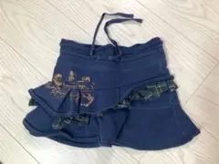 100 ラルフローレン スカート 女の子 ネイビー紺 フリル コットン ブランド