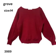 grove グローブ　ニット　トップス　Ｍ　おしゃれ　かわいい　赤　アクリル