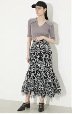 rienda カットワークマーメイドJ/W SK