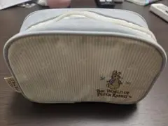 ピーターラビット ポーチ 刺繍 縦ストライプ スカイブルー