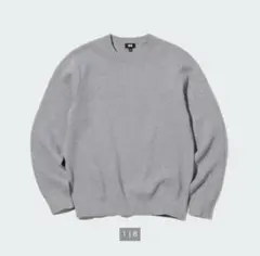 ウォッシャブルストレッチミラノリブクルーネックセーター グレー