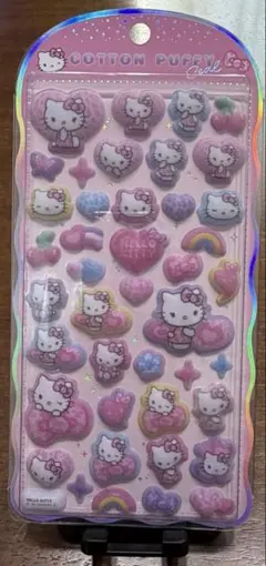 【正規品】ヒョウ柄コットンパフィ　 ハローキティ シール