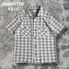 GANGSTERVILLE アロハシャツ　千鳥柄　グレー　アメカジ　総柄　Mのサムネイル