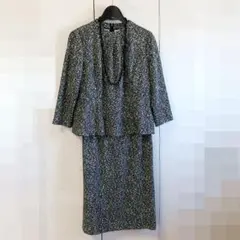 美品■レリアン■大きいサイズ13+■ウォシャブル・ブラウス＆スカート■モザイク柄