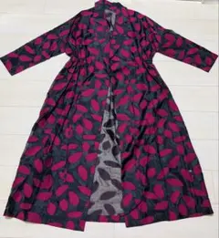 ヴェルニカ 花柄 カシュクール ロングワンピース 麻 綿 リネン ピンク