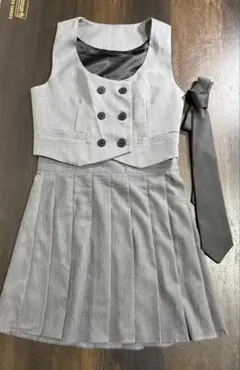 グレー 衣装 ベスト スカート ネクタイ