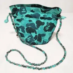 A BATHING APE セントマイケル カモ柄 ショルダーバッグ ブルー系