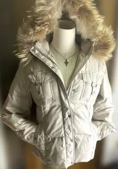 平成　y2k アウター　フード　取り外し　ダウン　フェザー　ラクーン