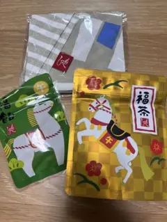 カルディ✴︎KALDI 2026年食品福袋 もへじ 手ぬぐいエコバッグ&福飴&福茶