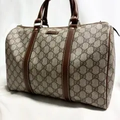 【極美品】GUCCI ミニボストンバッグ GGスプリーム ロゴ金具 ヴィンテージ 極美品】GUCCI ミニボストンバッグ GGスプリーム ロゴ金具