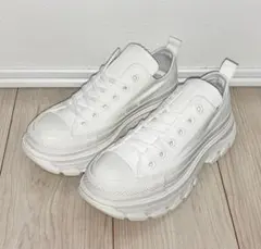 24cm 良品 CONVERSE 100 TREKWAVE MN OX 厚底 白