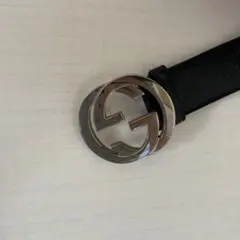 GUCCI ダブルGロゴ ブラックレザーベルト