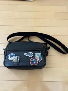 美品✨️コーチ カメラバッグ ショルダーバッグ NY ワッペン レザー 紺 