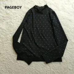 PAGEBOY　ページボーイ　ビジューデザインスカラップカラー長袖シアートップス