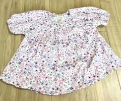 プティマイン petit main 花柄リボン付きブラウス 110