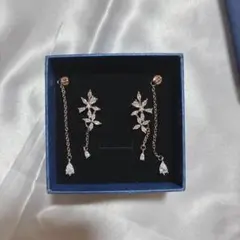 NGEピアス レディース 人気 最高級ジルコニア 揺れる シルバー925 花