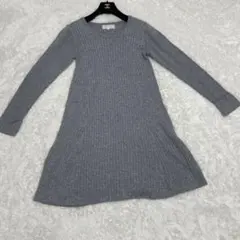 ROPE PICNIC ニットワンピース グレー フレアスカート Uネック M