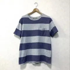 nano universe 太ボーダーTシャツ　半袖　綿100%　Lサイズ