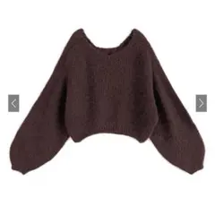 GRL モヘヤタッチニットショート丈トップス