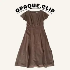 新品未使用 OPAQUE.CLIP フレアスリーブワンピース ブラウン Mサイズ