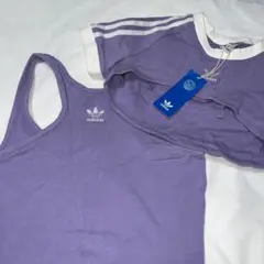 Adidas Originals パープル タンクトップ&Tシャツ セット