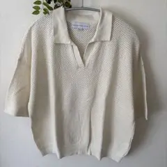 SEASON REASON メッシュ編みポロシャツ Lサイズ