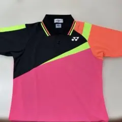 【美品】YONEX ポロシャツ Sサイズ ブラック/ピンク/オレンジ