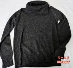 Reflect タートルネック ニット ブラック ラメ入り M