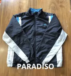 PARADISO リバーシブルナイロンジップアップジャケット 黒/白/青