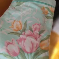 花柄フリースブランケット 　ニッケ　綿毛布　毛布　昭和レトロ　花柄