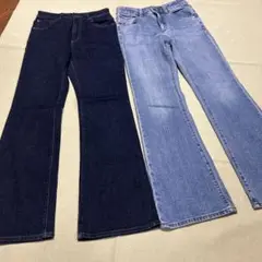 ＧＵ　フレアデニムパンツ 2色セット