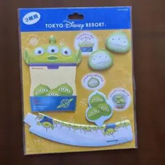 ディズニー　グリーンメン　メモ＆付箋