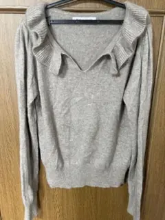 keunati de ayaguru フリル ニット　ベージュ　アンゴラ