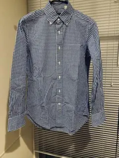 BEAMS F ボタンダウンシャツ ギンガムチェック 青 38