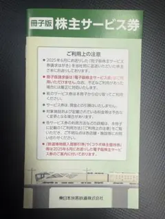 JR東日本株主サービス券 割引券2026年6月30日まで
