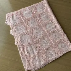 ピンク 花柄 レース ストール