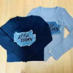 ATFA DAWN リブ編み長袖トップス 2色セット