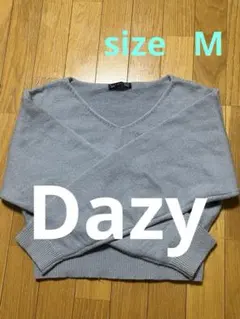 Dazyライトグレー 長袖 クロップドニット