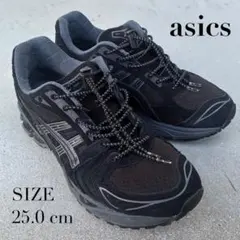 アシックス GEL-KAYANO 14 25cm 黒 getabaco 替紐付