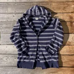 y*o様 00s OLDUNIQLO ダブルジップパーカー ボーダー ネイビー