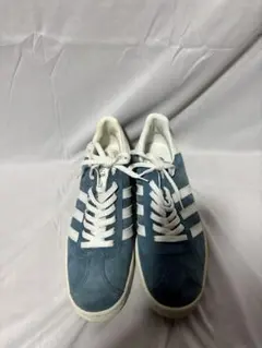 ヴィンテージadidas 青 スエード スニーカー ストライプ