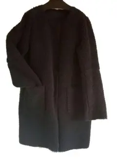 【スエード/ムートン】リバーシブルノーカラーコート