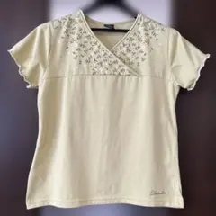 DANSKIN 半袖Tシャツ 花柄 カシュクール風のサムネイル