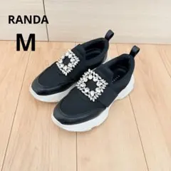 RANDA スクエアビジューパーツスニーカー Mサイズ 23.0～23.5