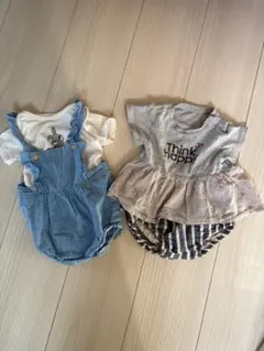 ベビー服　半袖ロンパースセット